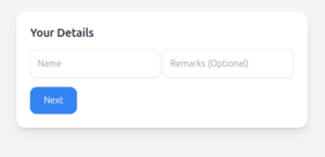 enter your name for connection details and start sending files